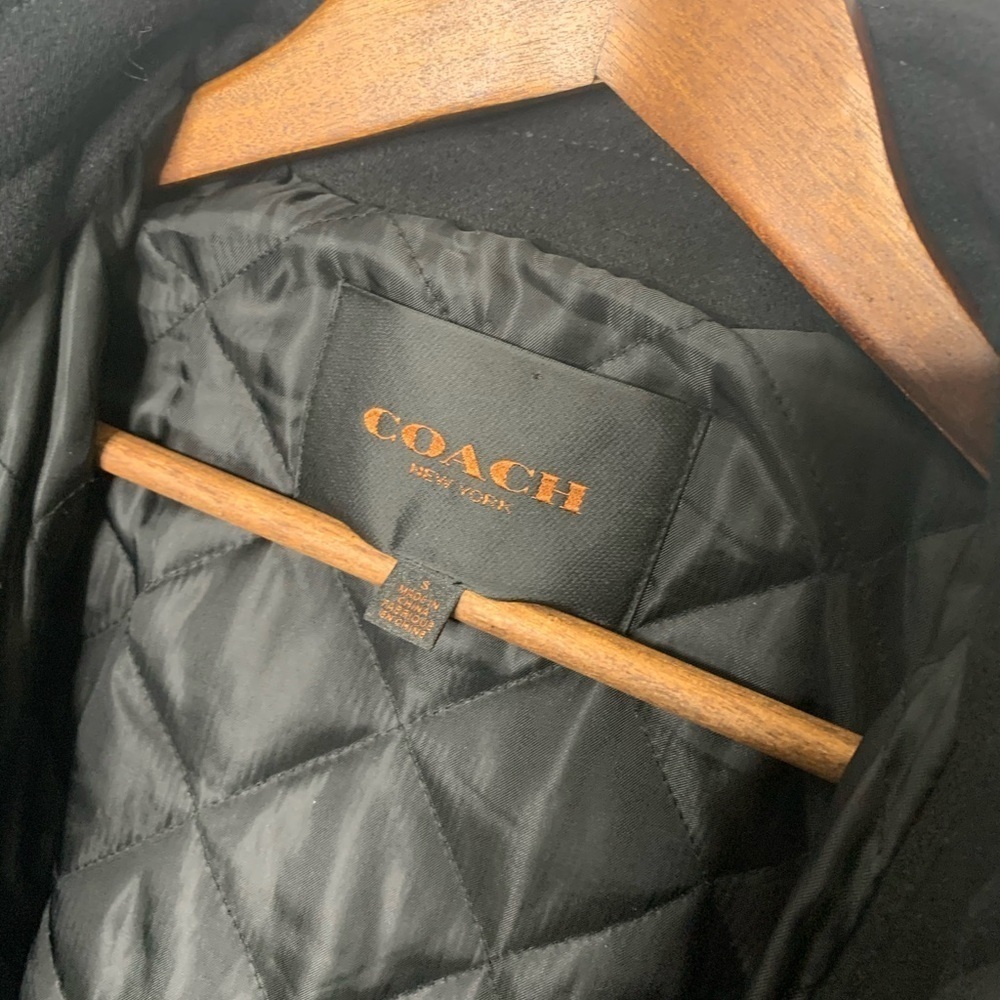 Coach New York Black Leather Trim Parka Coat - Picture 10 of 12